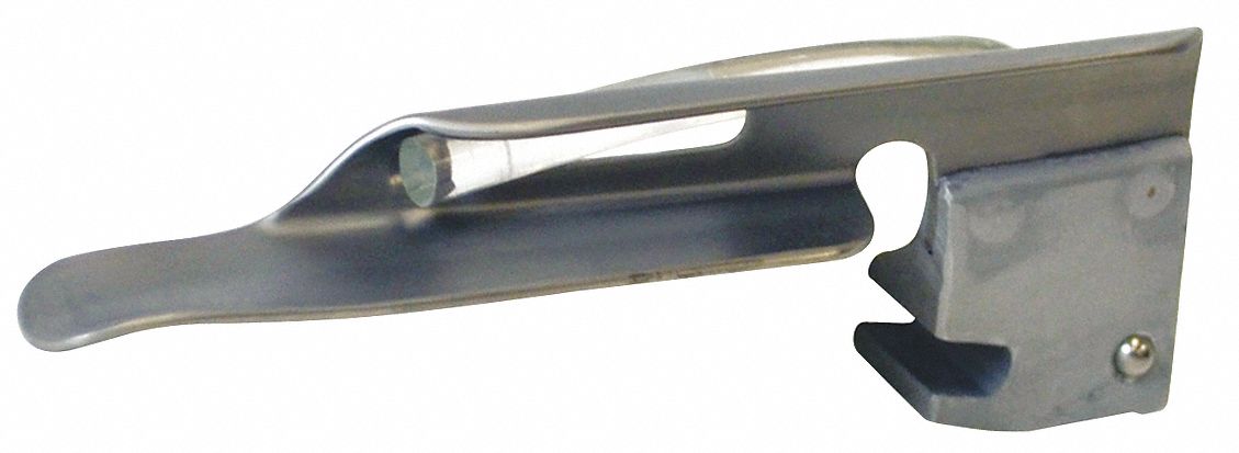 Laryngoscope Blade: Miller, 1 Blade Size, Fiber Optic, 4 1/8 in Overall Lg