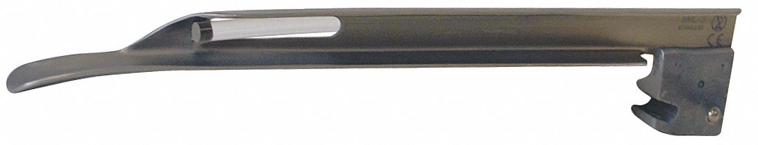 Laryngoscope Blade: Miller, 3 Blade Size, Fiber Optic, 7 11/16 in Overall Lg