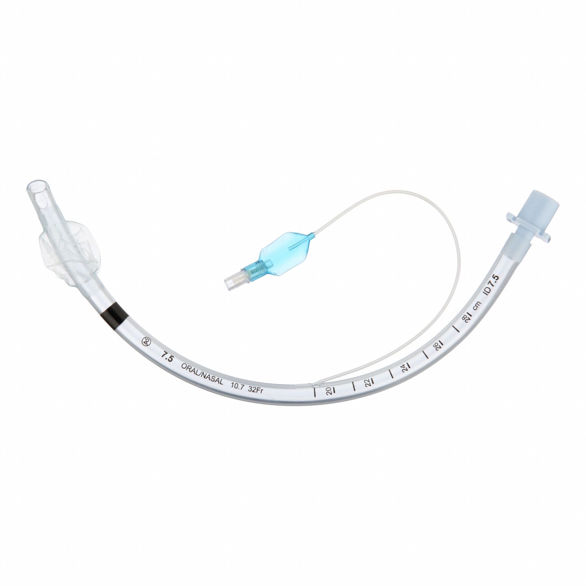 Cuffed Endotracheal Tube: 7 1/2 mm Cuffed Size, Sterile, PVC