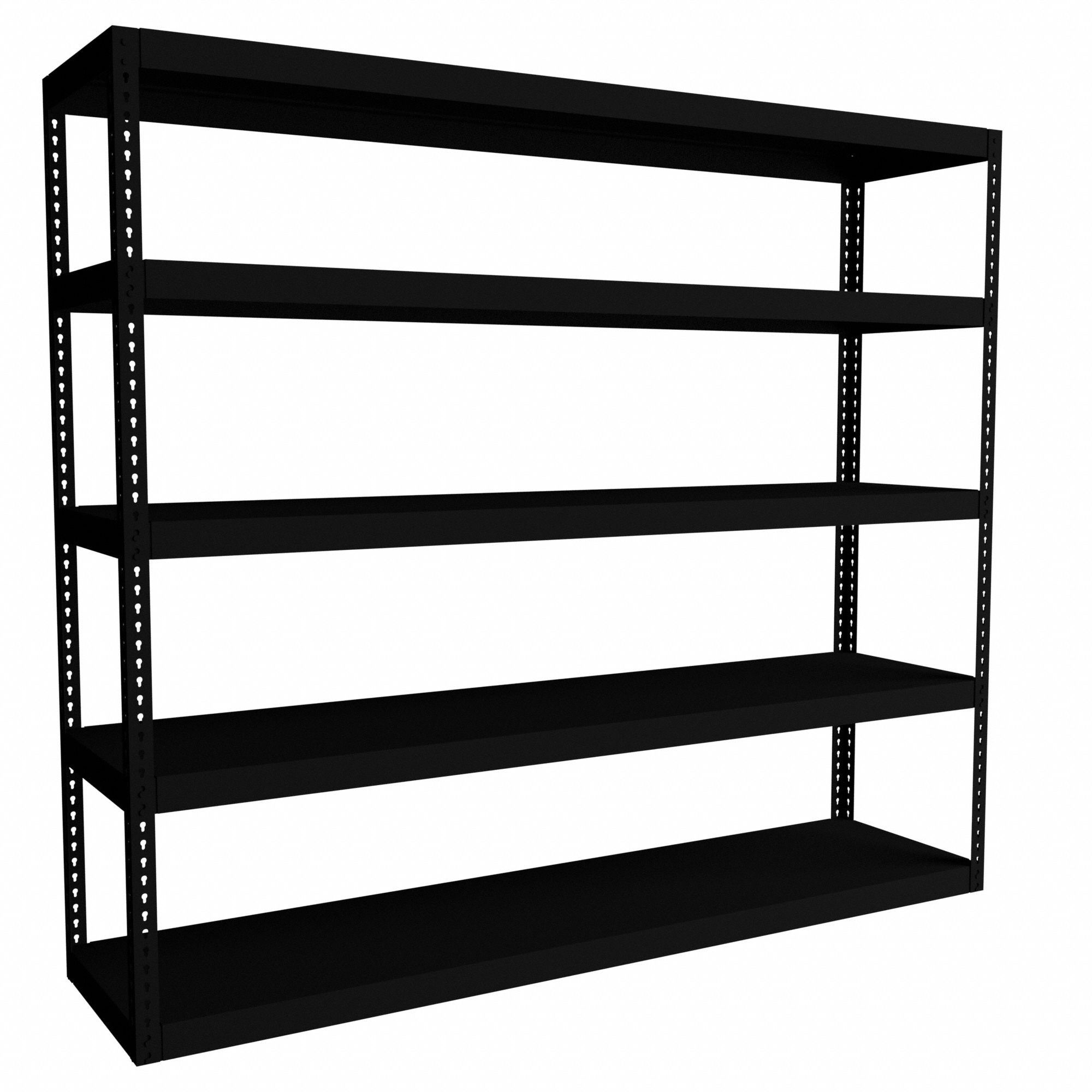 Boltless Shelving: Standalone, Extra-Heavy-Duty, 96 in x 24 in, 84 in Overall Ht, Steel