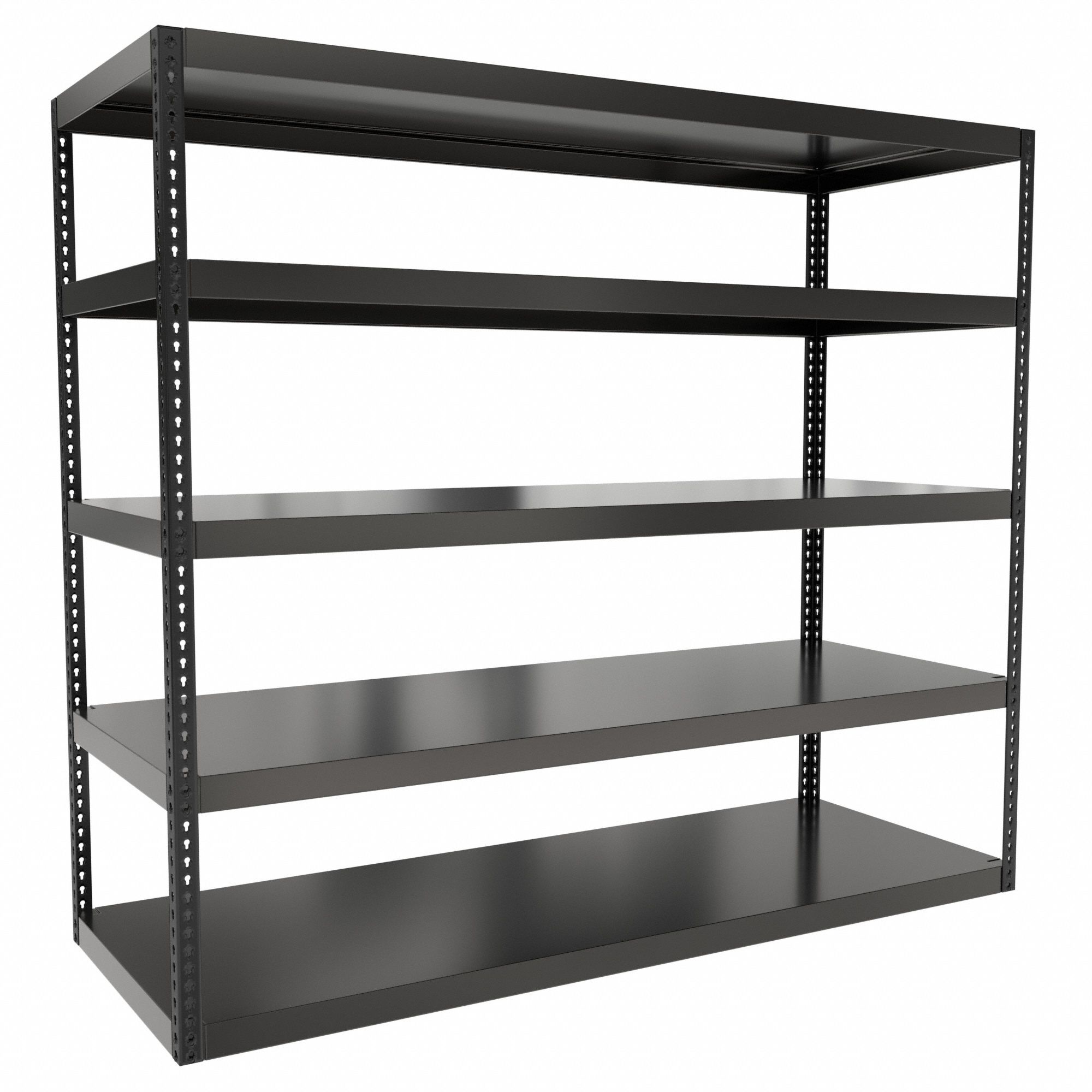 Boltless Shelving: Standalone, Extra-Heavy-Duty, 96 in x 36 in, 84 in Overall Ht, Steel
