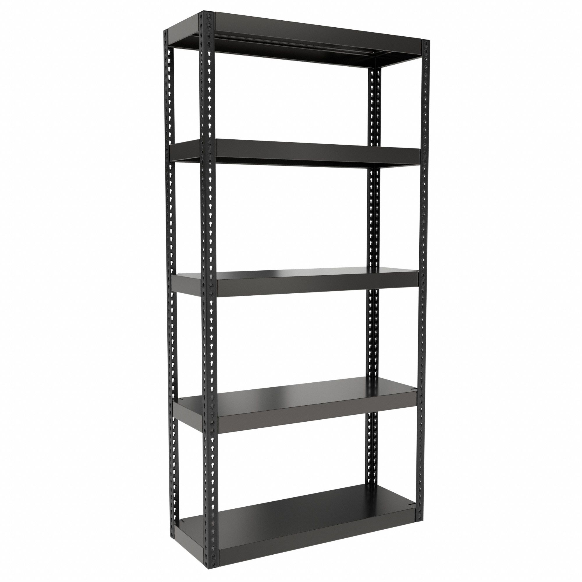Boltless Shelving: Standalone, Extra-Heavy-Duty, 48 in x 18 in, 96 in Overall Ht, Steel