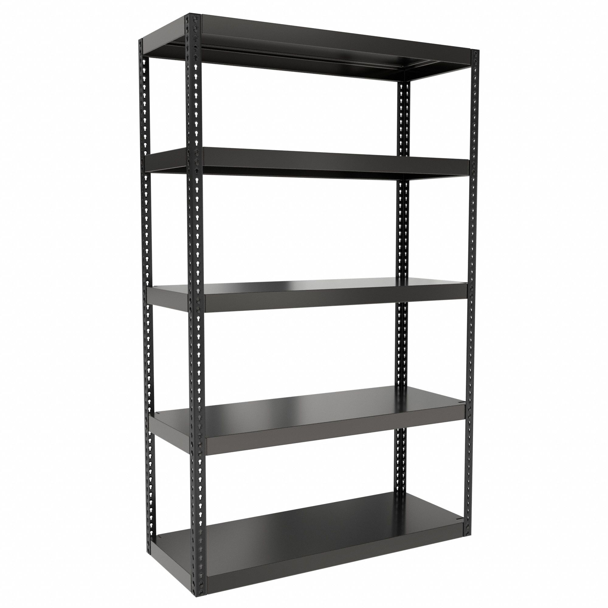 Boltless Shelving: Standalone, Extra-Heavy-Duty, 60 in x 24 in, 96 in Overall Ht, Steel