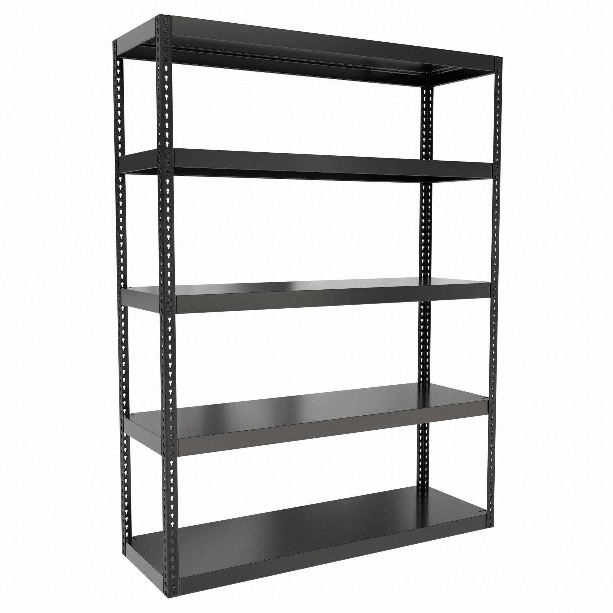 Boltless Shelving: Standalone, Extra-Heavy-Duty, 72 in x 24 in, 96 in Overall Ht, Steel