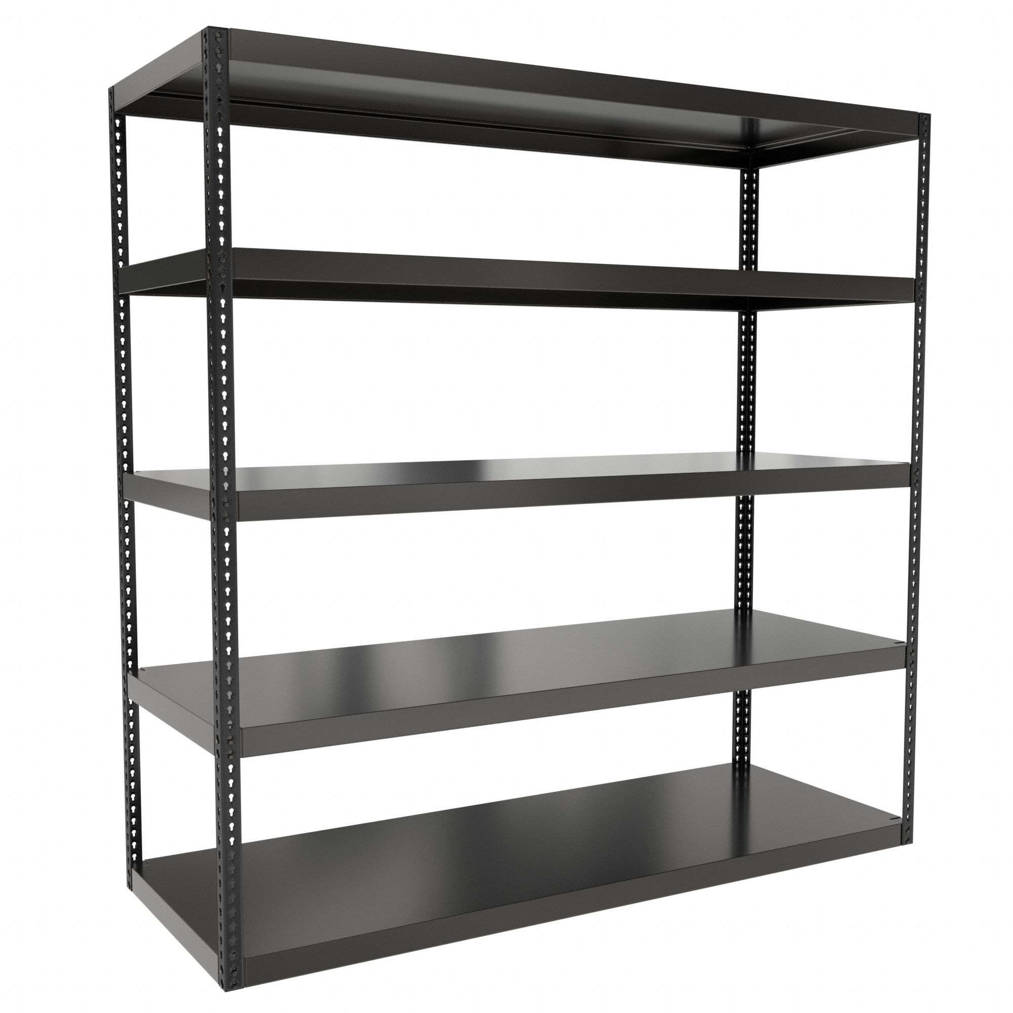Boltless Shelving: Standalone, Extra-Heavy-Duty, 96 in x 36 in, 96 in Overall Ht, Steel