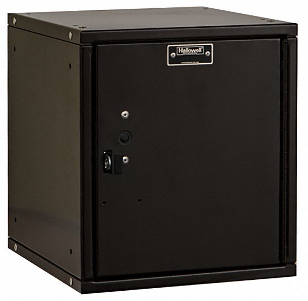 Box Locker: 11 3/8 in x 12 in x 12 3/4 in, 1 Tiers, 1 Units Wide, Solid, Padlock Hasp