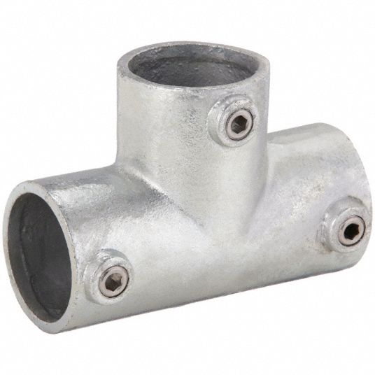 Structural Pipe Fitting: Tee, 2 in For Pipe Size, For 2 3/8 in Actual Pipe  Outer Dia, Cast Iron