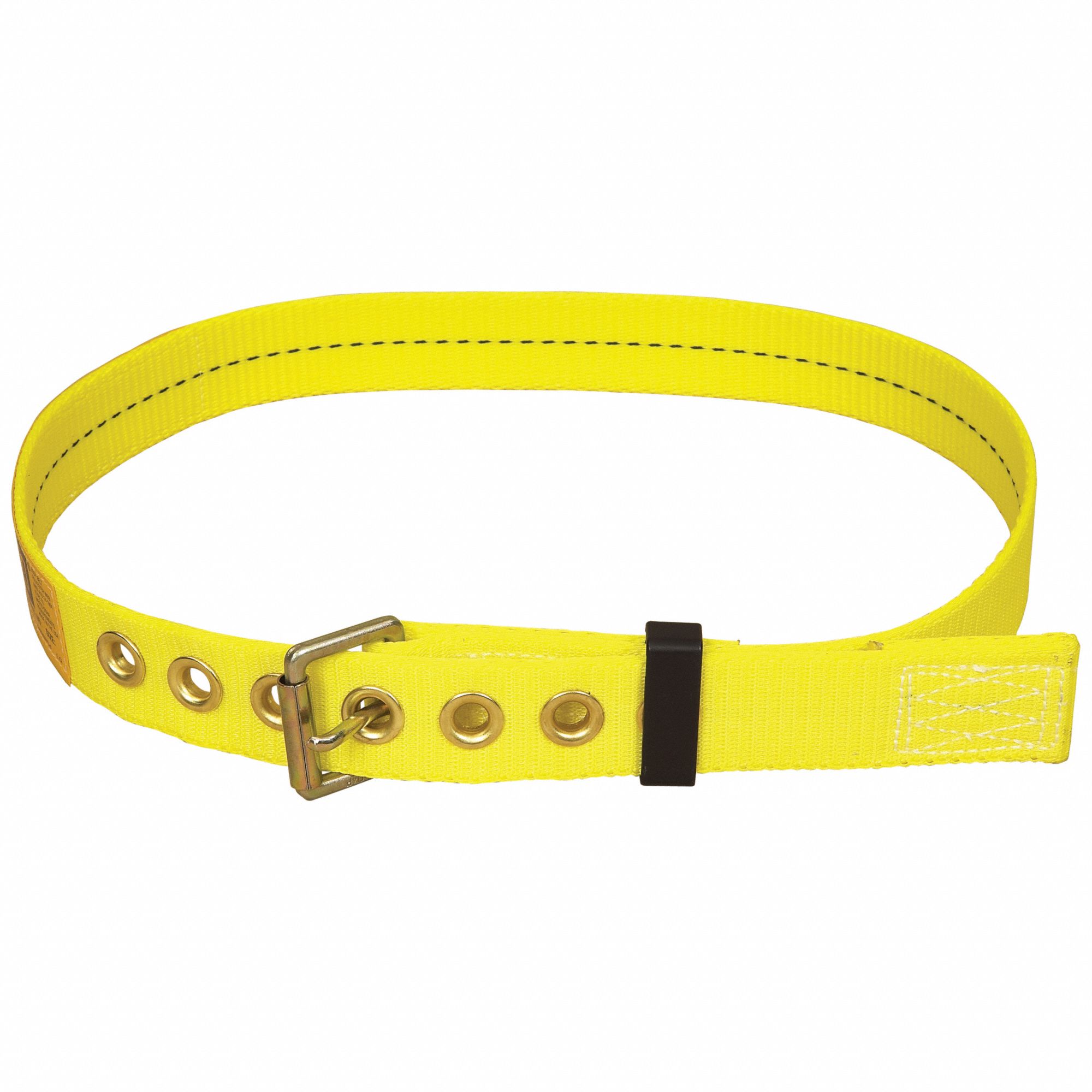 SAFETY BELT, TONGUE BUCKLE, 310 LB CAPACITY, YELLOW, ZINC-PLATED STEEL, M
