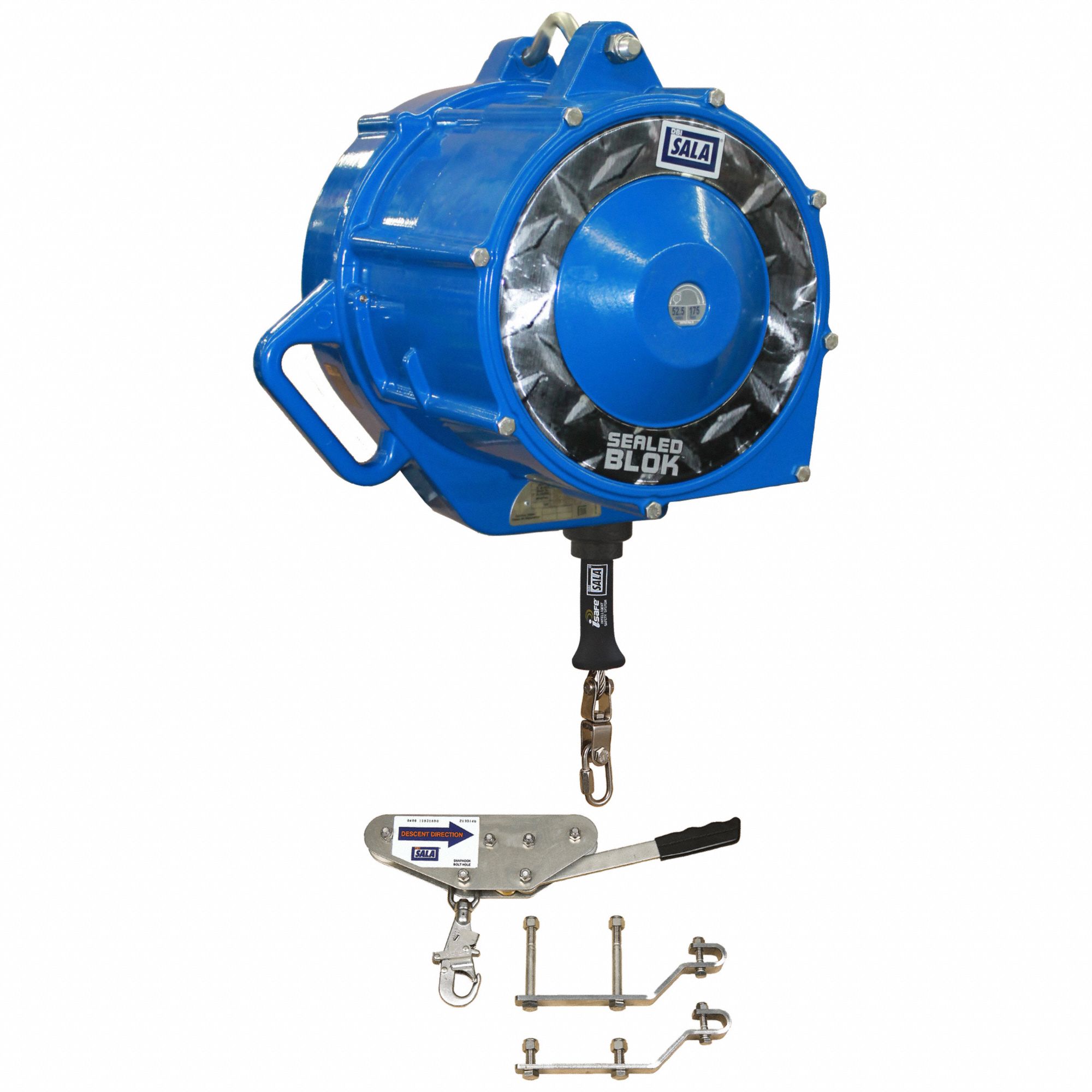 Descent Device: Lower, Carabiner, D-Ring, 200 ft Max Working Lg, 1 Workers Per System