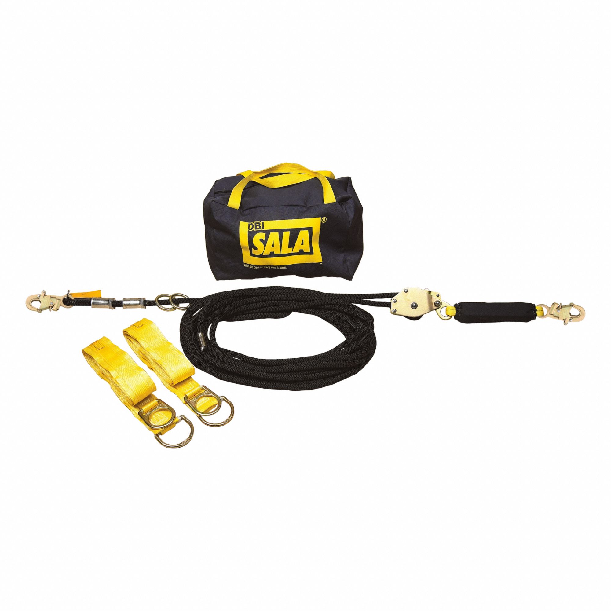 Horizontal Lifeline System: 20 ft Lifeline Lg, Reusable, Anchor Lifeline, Tie-Off