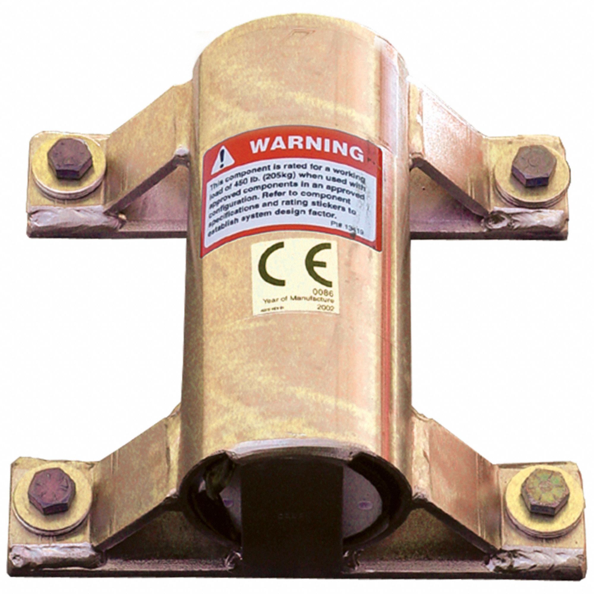 Wall Mount Sleeve, Yellow: 10 in x 9 1/4 in, Wall Mnt, Lower Mast Extension, 10 in Lg