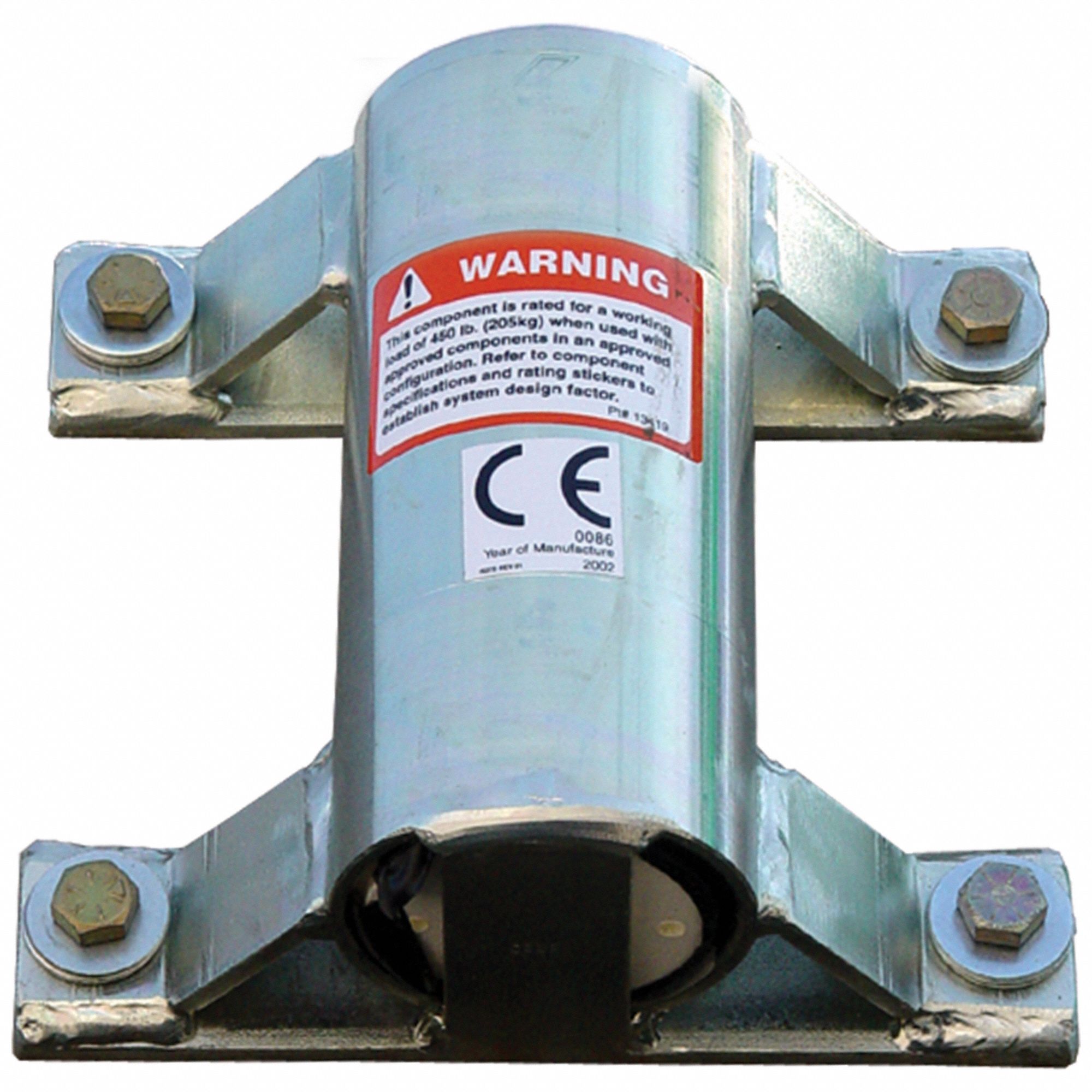 Wall Mount Sleeve: 10 in x 9 1/4 in, Wall Mnt, Lower Mast Extension, 10 in Lg, Silver