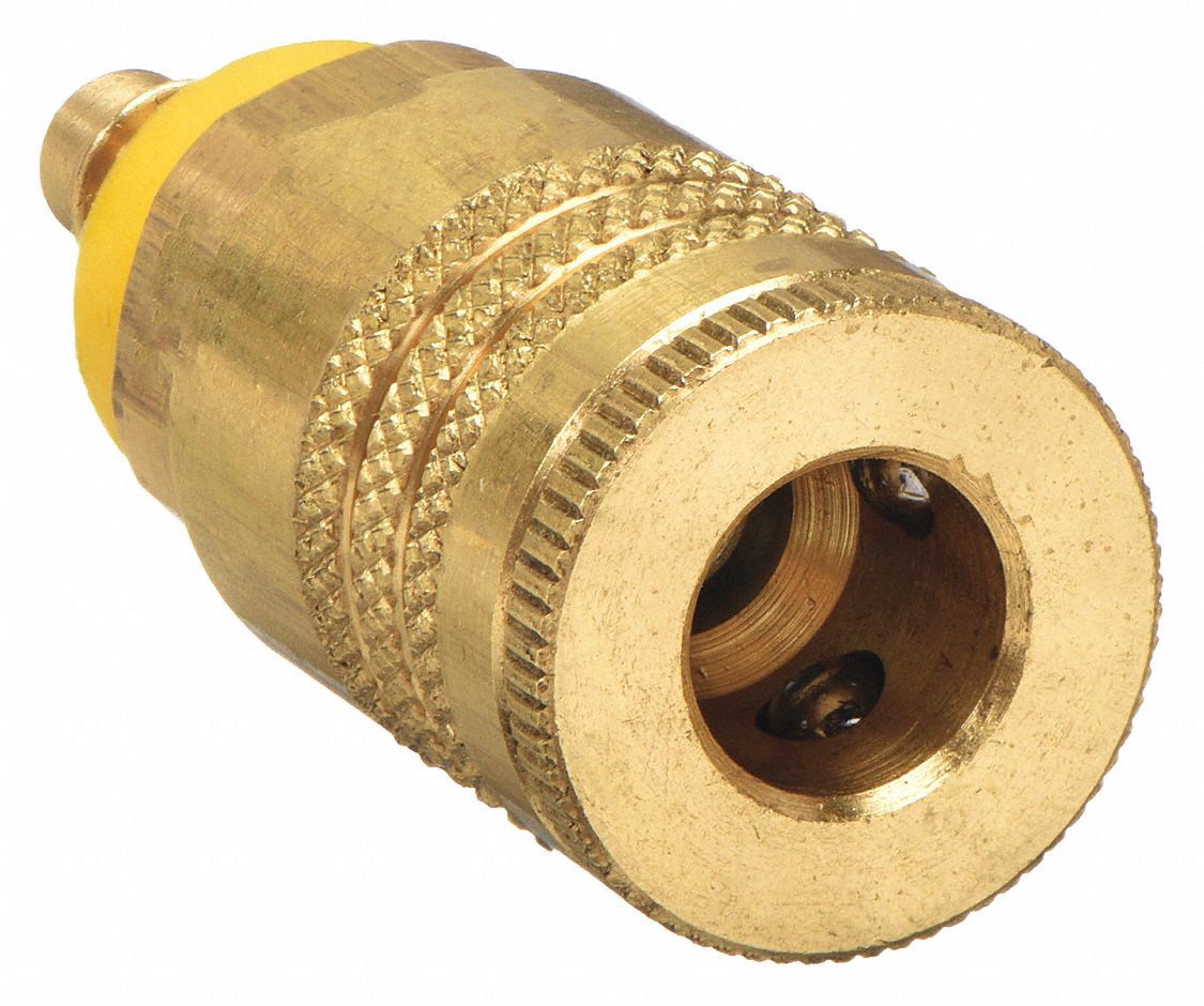 QUICK CONNECT HOSE COUPLING, ¼ IN BODY SIZE, ⅜ IN HOSE FITTING SIZE, PUSH-TO-CONNECT