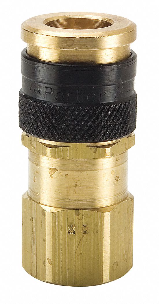 PARKER Quick Connect Hose Coupling, Industrial, Brass, Socket 30N240