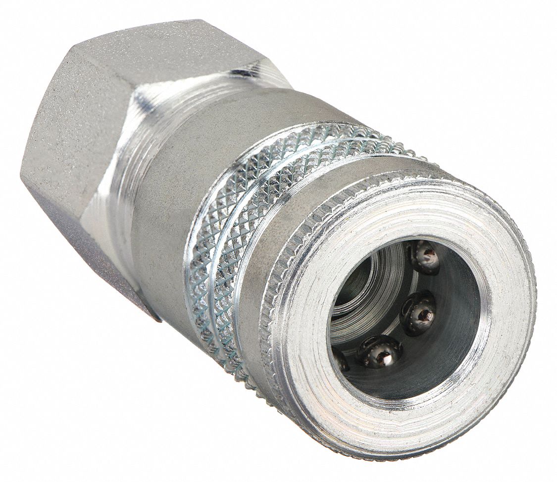 QUICK CONNECT HOSE COUPLING, ⅜ IN BODY SIZE, ⅜ IN HOSE FITTING SIZE, ⅜