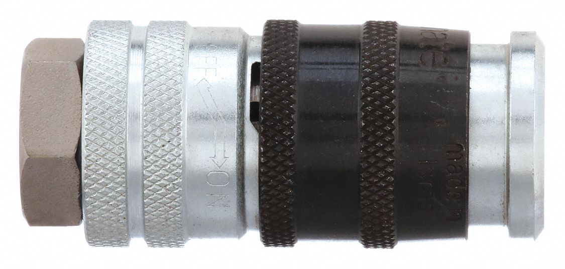 QUICK CONNECT HOSE COUPLING, ⅜ IN BODY SIZE, ⅜ IN HOSE FITTING SIZE, ⅜