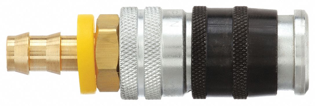 Quick Connect Hose Coupling: 1/4 in Body Size, 3/8 in Hose Fitting Size, Push-to-Connect