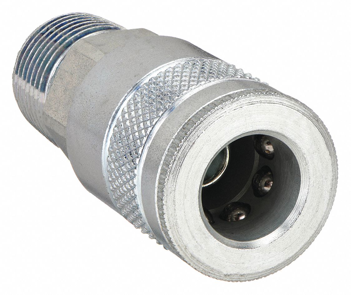 QUICK CONNECT HOSE COUPLING, ⅜ IN BODY SIZE, ¼ IN HOSE FITTING SIZE, ¼