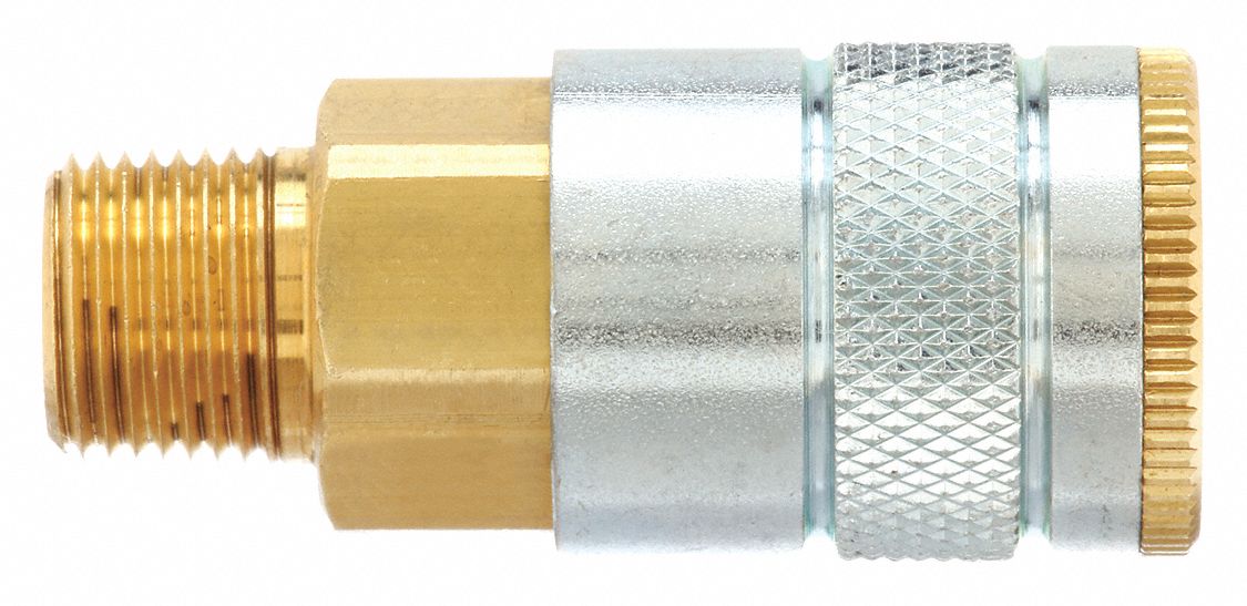 QUICK CONNECT HOSE COUPLING, ⅜ IN BODY SIZE, ⅜ IN HOSE FITTING SIZE, ⅜