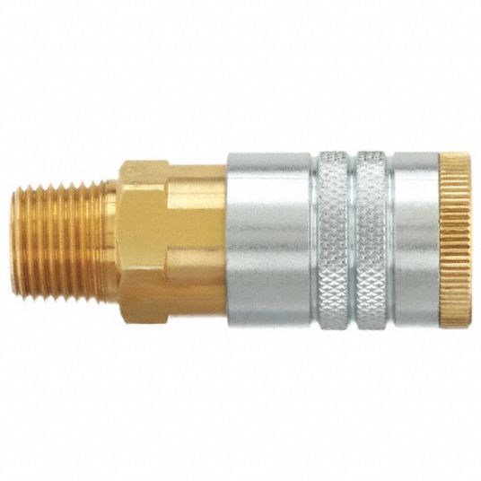 PARKER Quick Connect Hose Coupling: 1/2 in Body Size, 1/2 in Hose Fitting  Size, Sleeve, MNPT