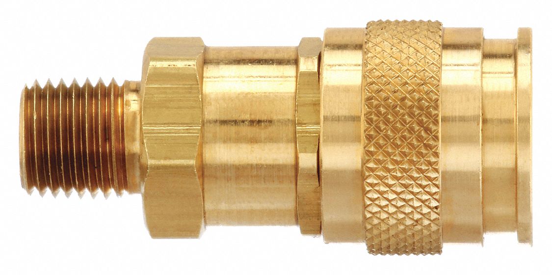 Quick Connect Hose Coupling: 1/4 in Body Size, 1/4 in Hose Fitting Size, Push-to-Connect