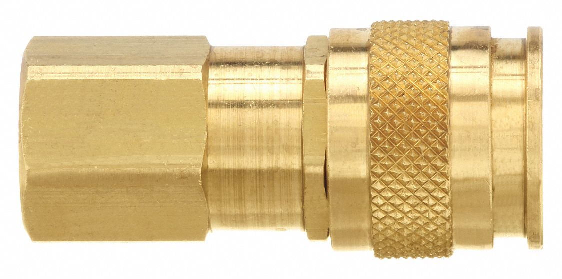 Quick Connect Hose Coupling: 1/4 in Body Size, 3/8 in Hose Fitting Size, Push-to-Connect