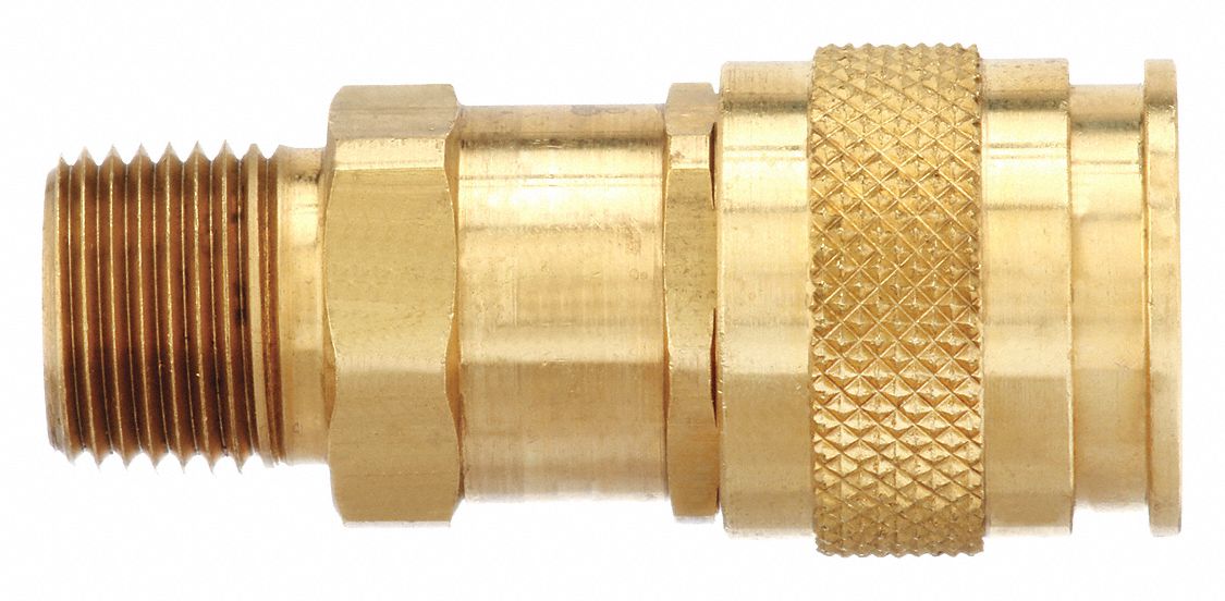 Quick Connect Hose Coupling: 1/4 in Body Size, 3/8 in Hose Fitting Size, Push-to-Connect