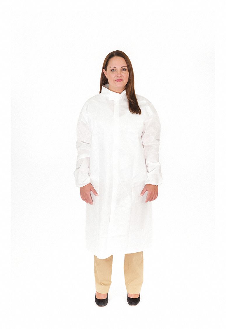 LAB FROCK,WHITE,SZ L