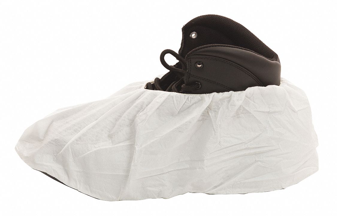 INTERNATIONAL ENVIROGUARD Shoe Covers, Vinyl Sole, Clean, XL, PK200