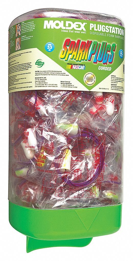 DISTRIBUTEUR DE BOUCHON D'OREILLE, JETABLES, MOUSSE, M, BALLE, 33 DB, FILAIRES, ENROULABLES, 150 PR