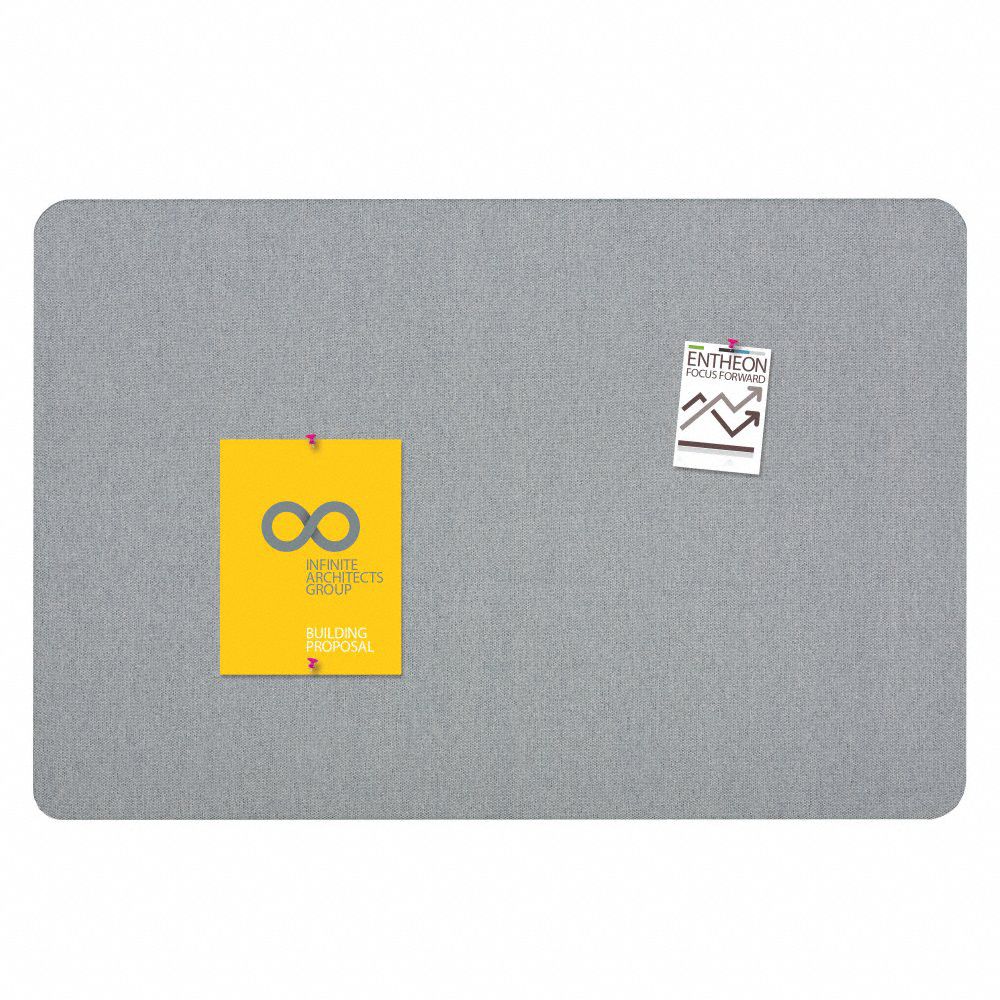 QUARTET PushPin Bulletin Board, Fabric/Fiberboard, 24 inH x 36 inW