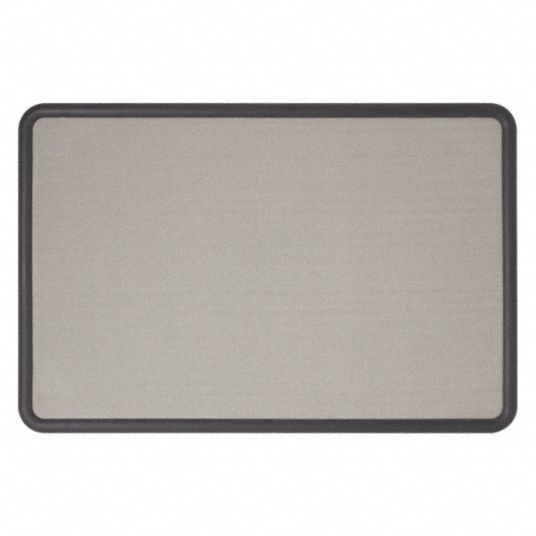 QUARTET Bulletin Board: 36 in Ht, 48 in Wd, Gray, Black, Mounting ...