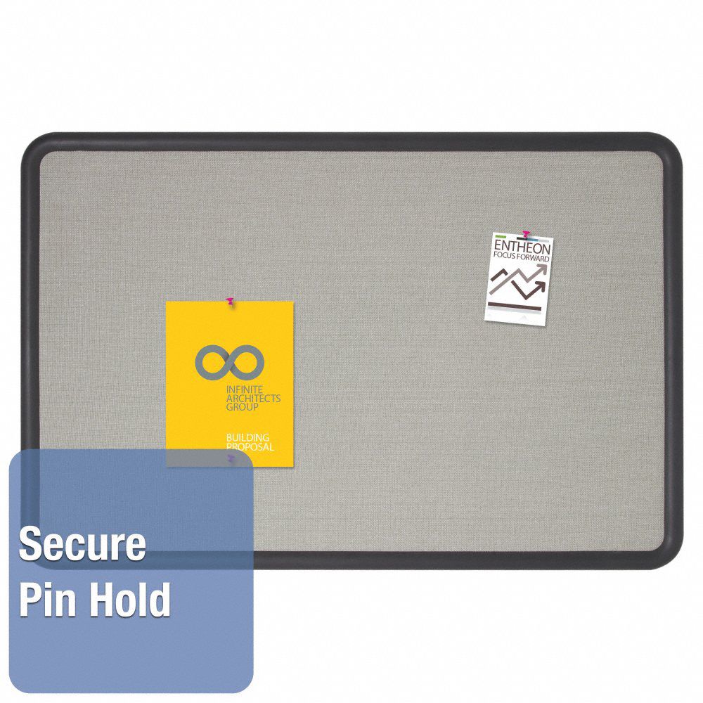 QUARTET PushPin Bulletin Board, Fabric/Fiberboard, 36 inH x 48 inW