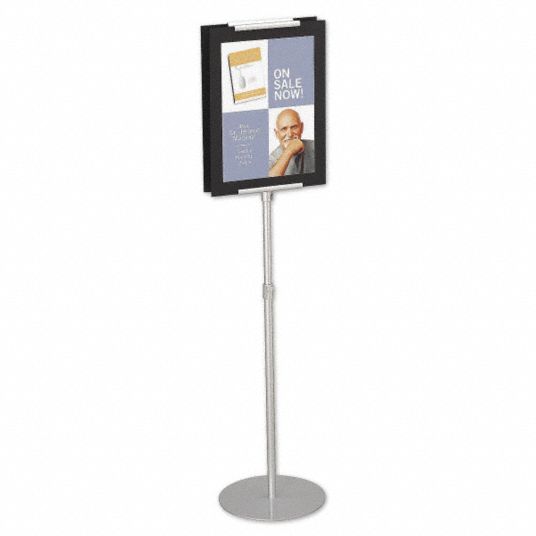 QUARTET Adjustable Sign Stand, 44 to 73 In 30P0637923 Grainger