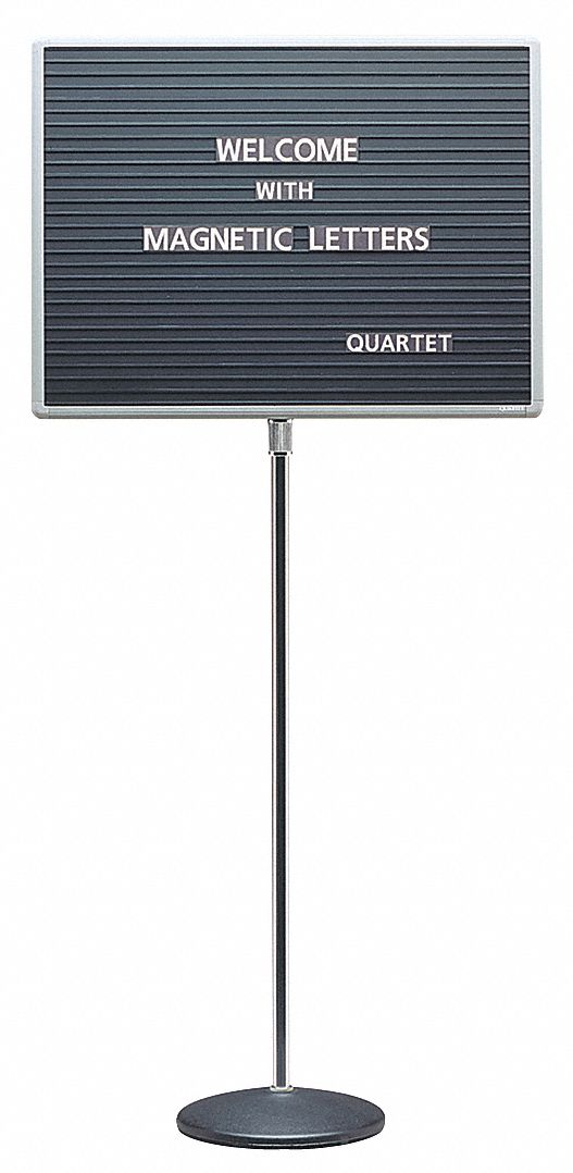Letter Board: 62 in Overall Ht, 20 in Overall Wd, Steel Board, 16 in Board Ht - Side 1, Gray