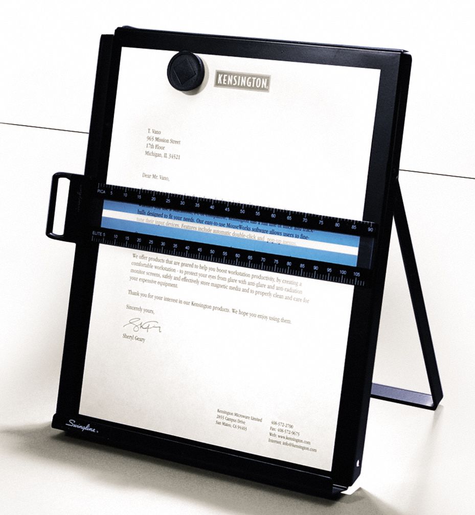 KENSINGTON Copy Holder Desktop Mounting 30P089S7062046B Grainger