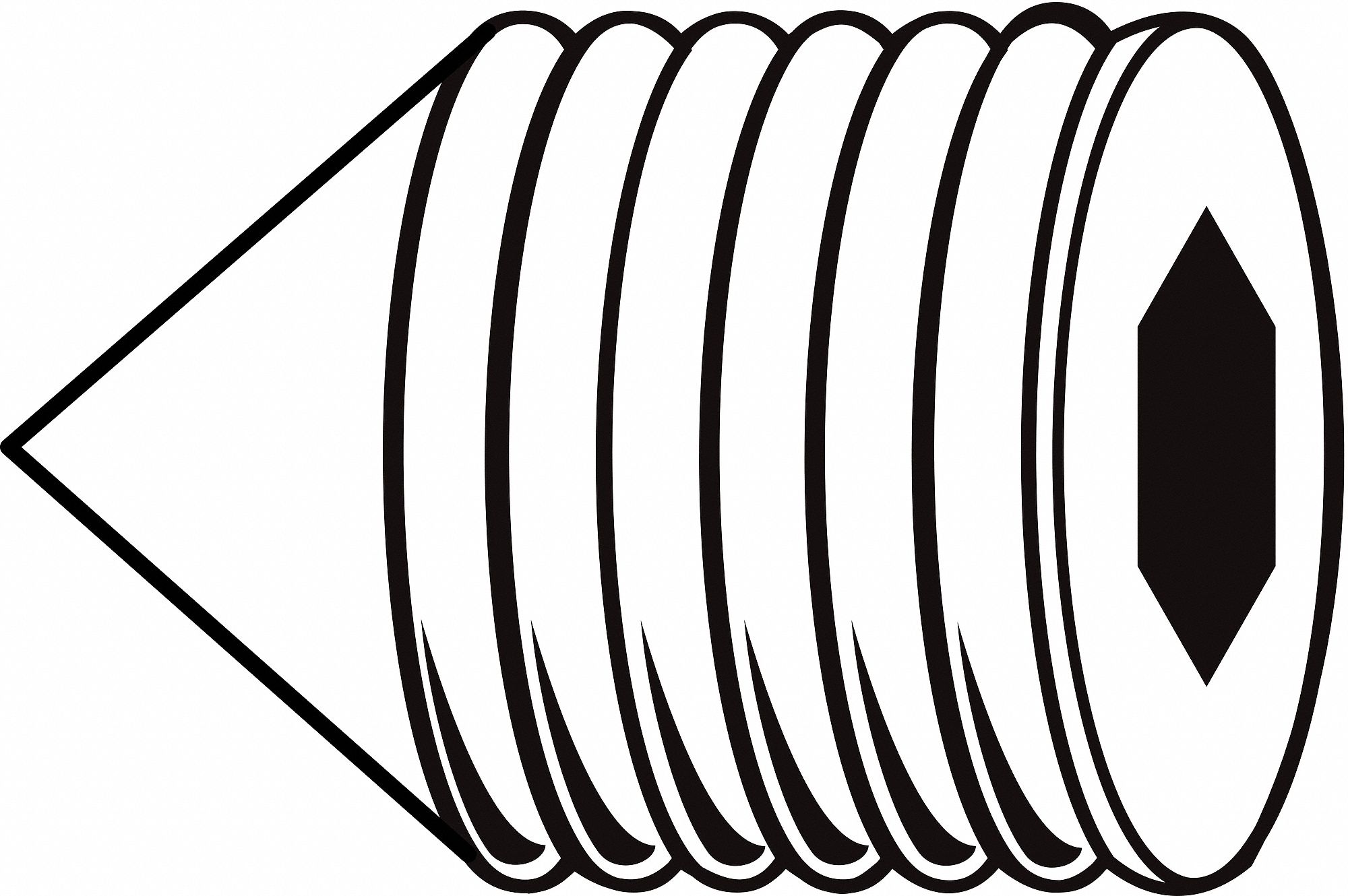 Socket Set Screw: 1/4"-28 Thread Size, 1/4 in Overall Lg, Cone pt, Alloy Steel, Black Oxide, 100 PK