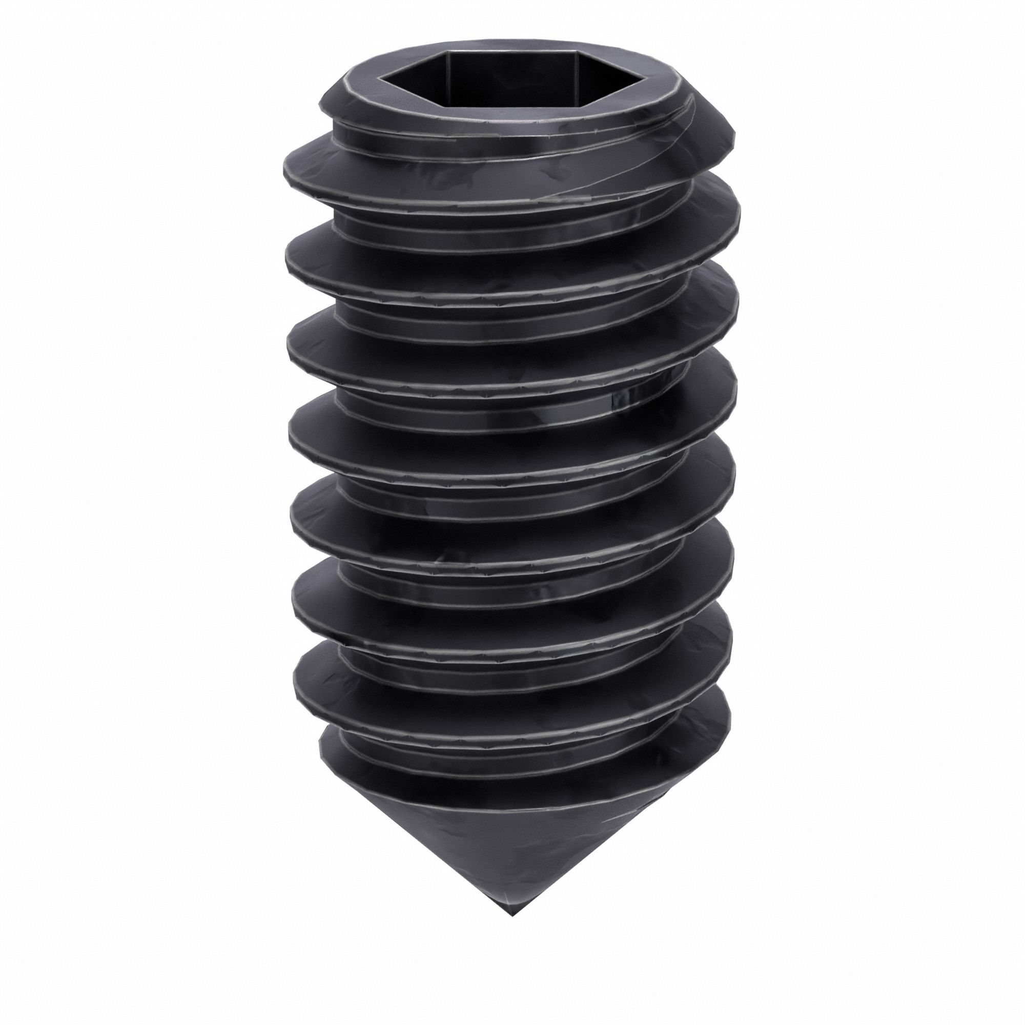Socket Set Screw: #5-40 Thread Size, 1/4 in Overall Lg, Cone pt, Alloy Steel, Black Oxide, 100 PK
