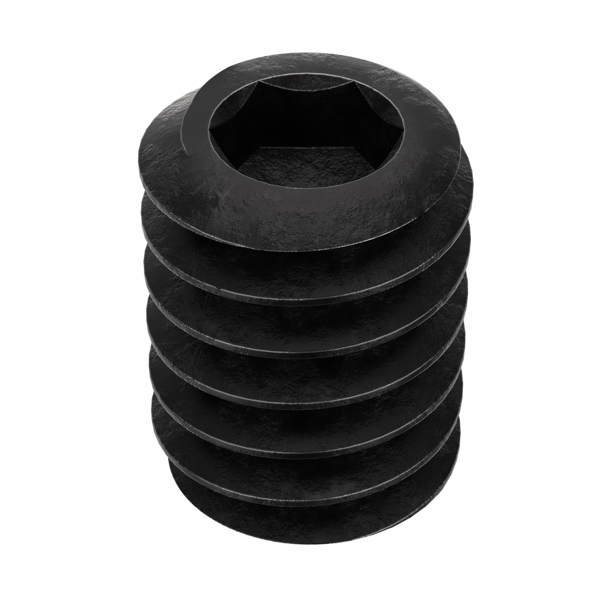 Socket Set Screw: 1/4"-20 Thread Size, 3/8 in Overall Lg, Cone pt, Alloy Steel, Black Oxide, 100 PK