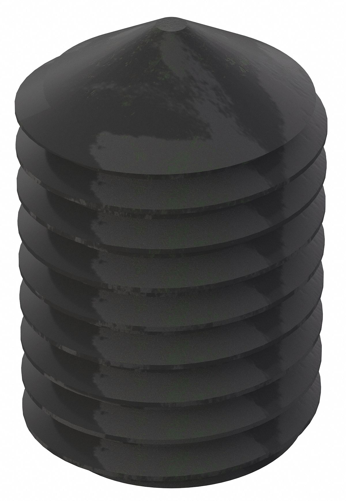 Socket Set Screw: 1/4"-28 Thread Size, 3/8 in Overall Lg, Cone pt, Alloy Steel, Black Oxide, 100 PK