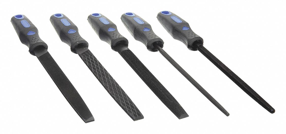 FILE SET, INCLUDES HANDLE, 5 PIECES, BASTARD CUT, POUCH, 30PA62