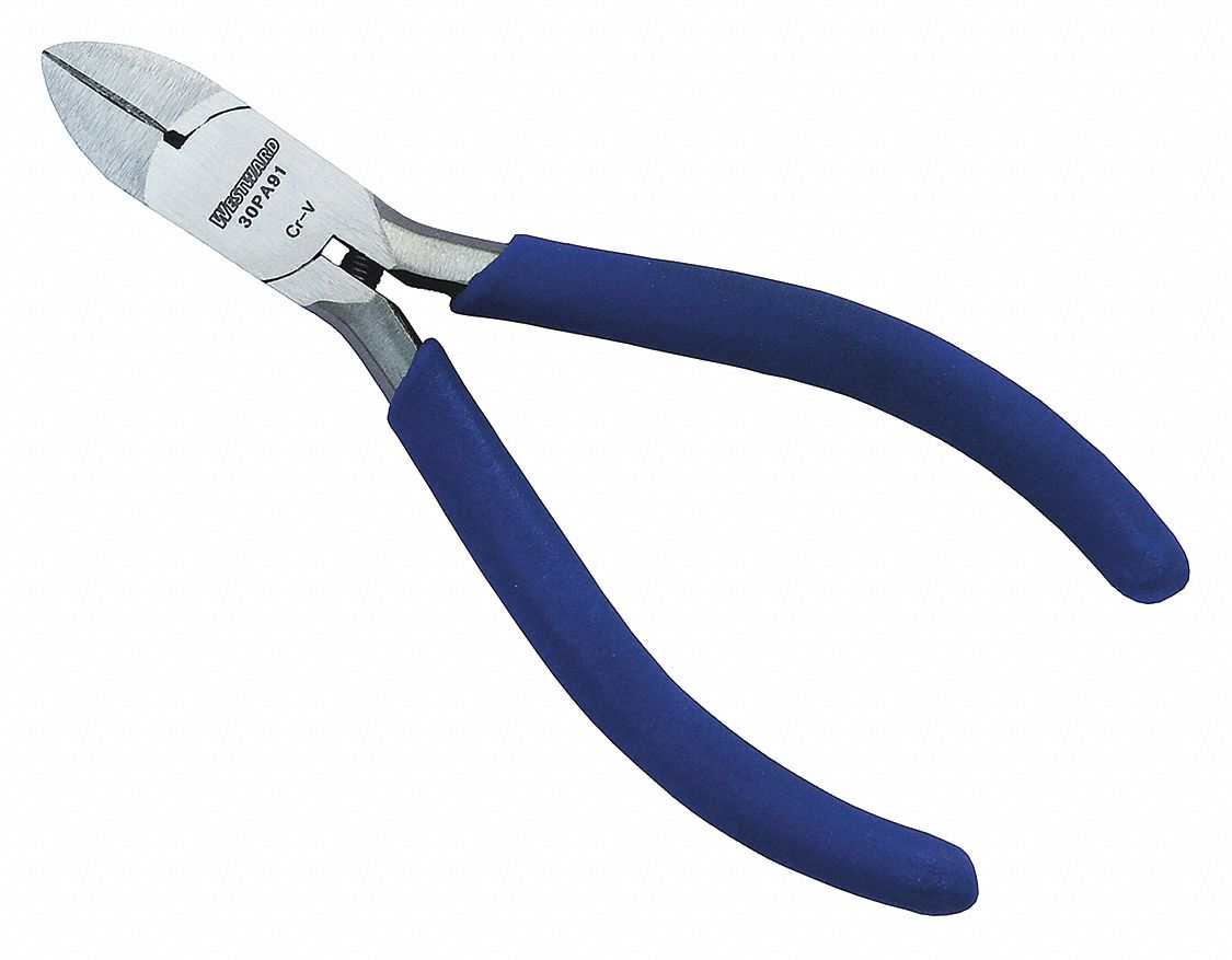 WESTWARD Diagonal Cutting Plier: Semiflush, Narrow, 1/2 in Jaw Lg, 1/2 ...