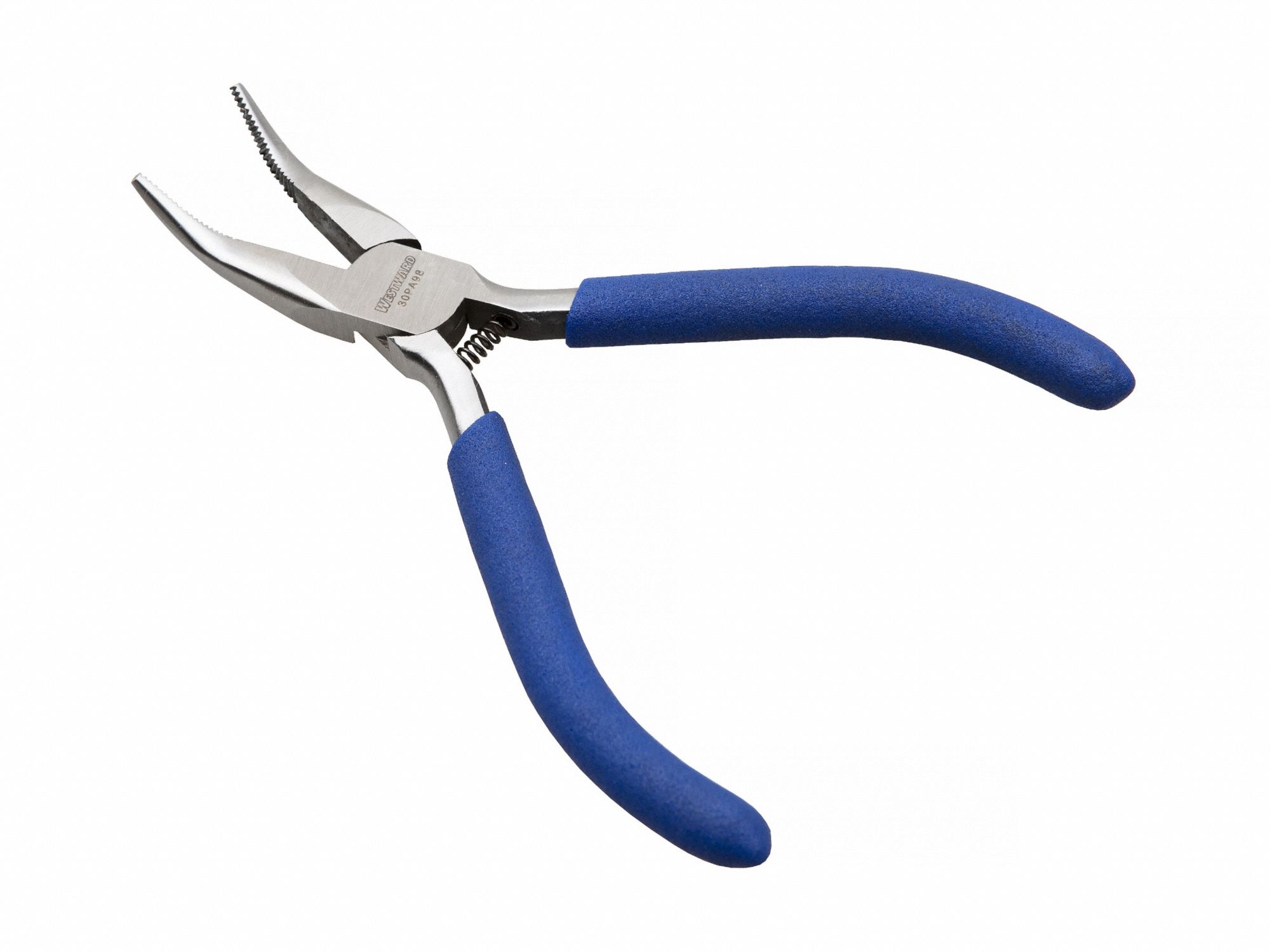 ESD-Safe Extra Long Needle Nose Pliers with Serrated Jaws and Blue