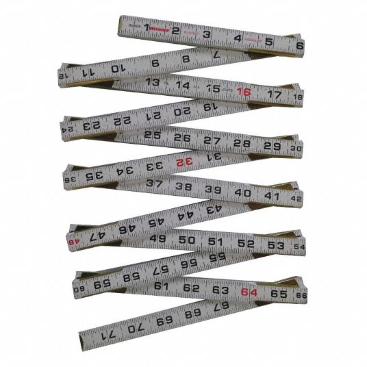 WESTWARD Modular Mason Folding Rule Std, 1/16 in On Both Edges/Every