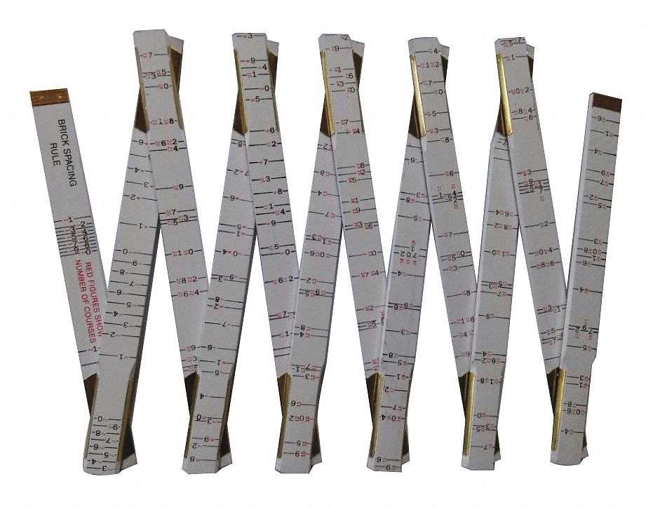 WESTWARD Brick Mason Folding Rule, 72 in., Standard 30PC1730PC17