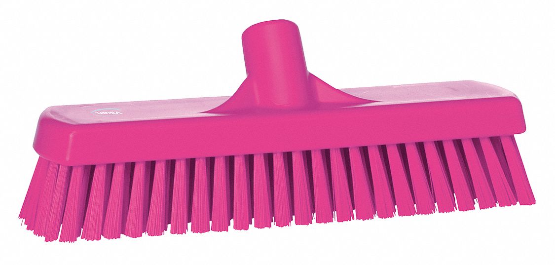 12IN DECK SCRUB BRUSH, STIFF, PINK