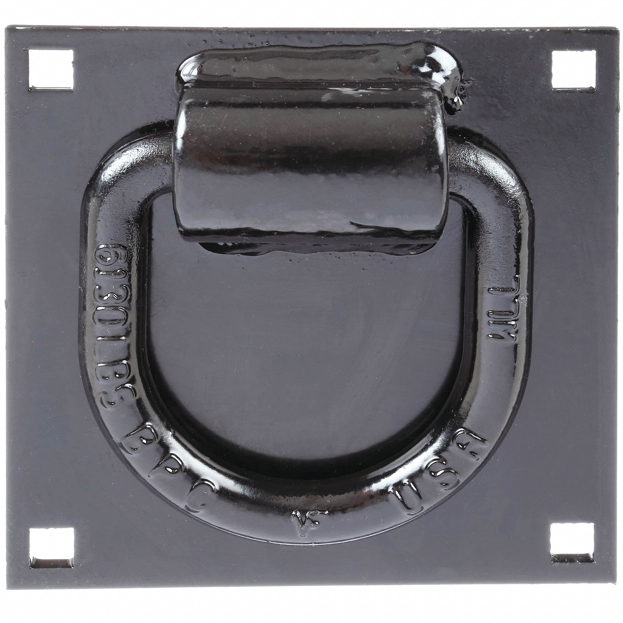 D-Ring: 5/8 in Ring Dia., Forged Steel, Powder Coated, 6 in Bracket Wd
