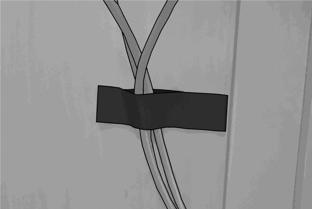 Hook-and-Loop Cable Tie,4 in,Black,PK25