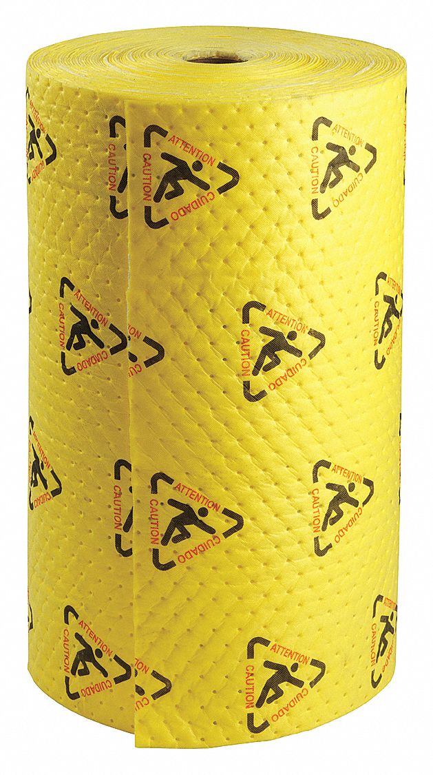 ABSORBENT ROLL,300FT X 30IN,BLK/RED/YW