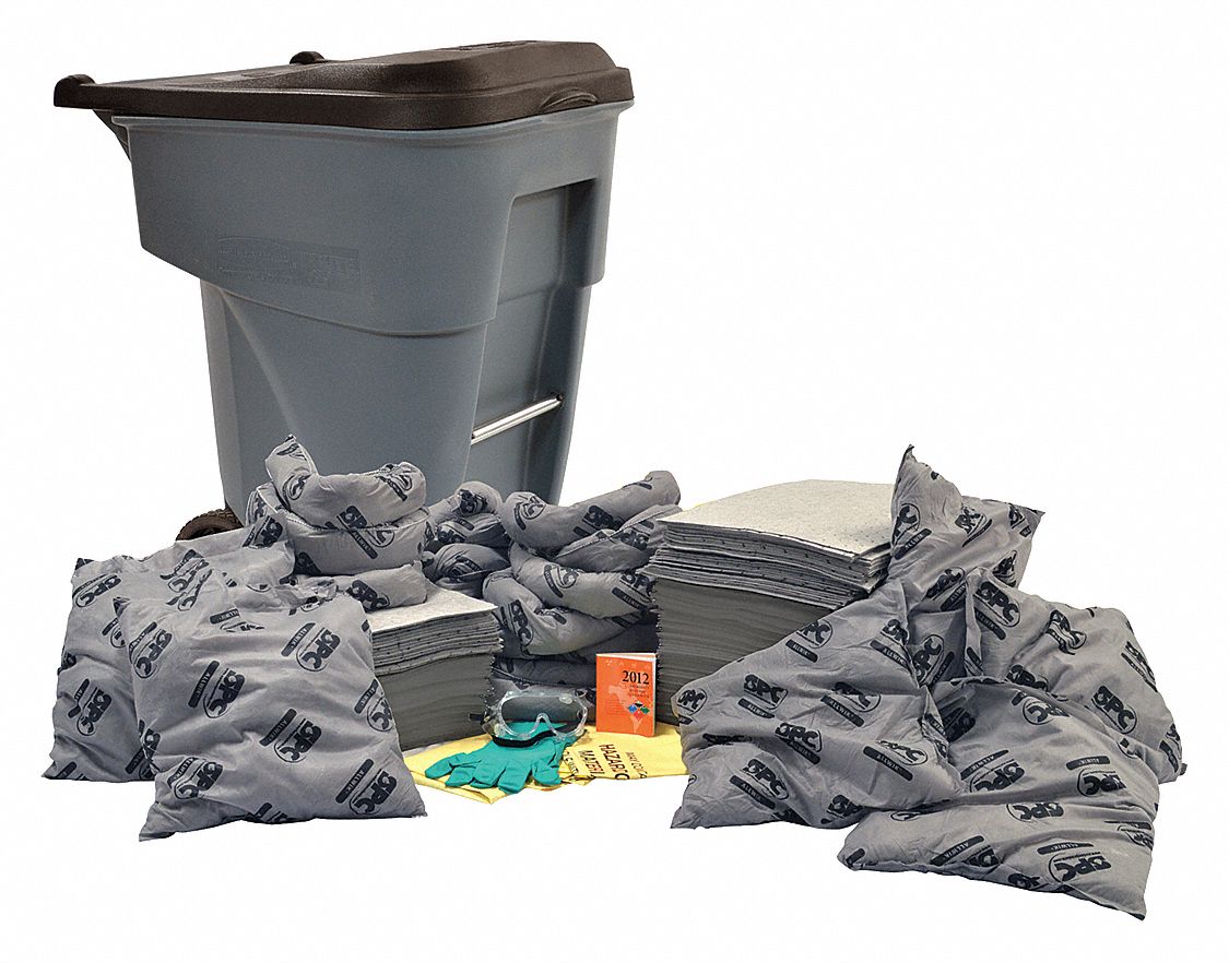 BRADY SPC ABSORBENTS Spill Kit, Universal, Gray 30PE52SKA65W Grainger